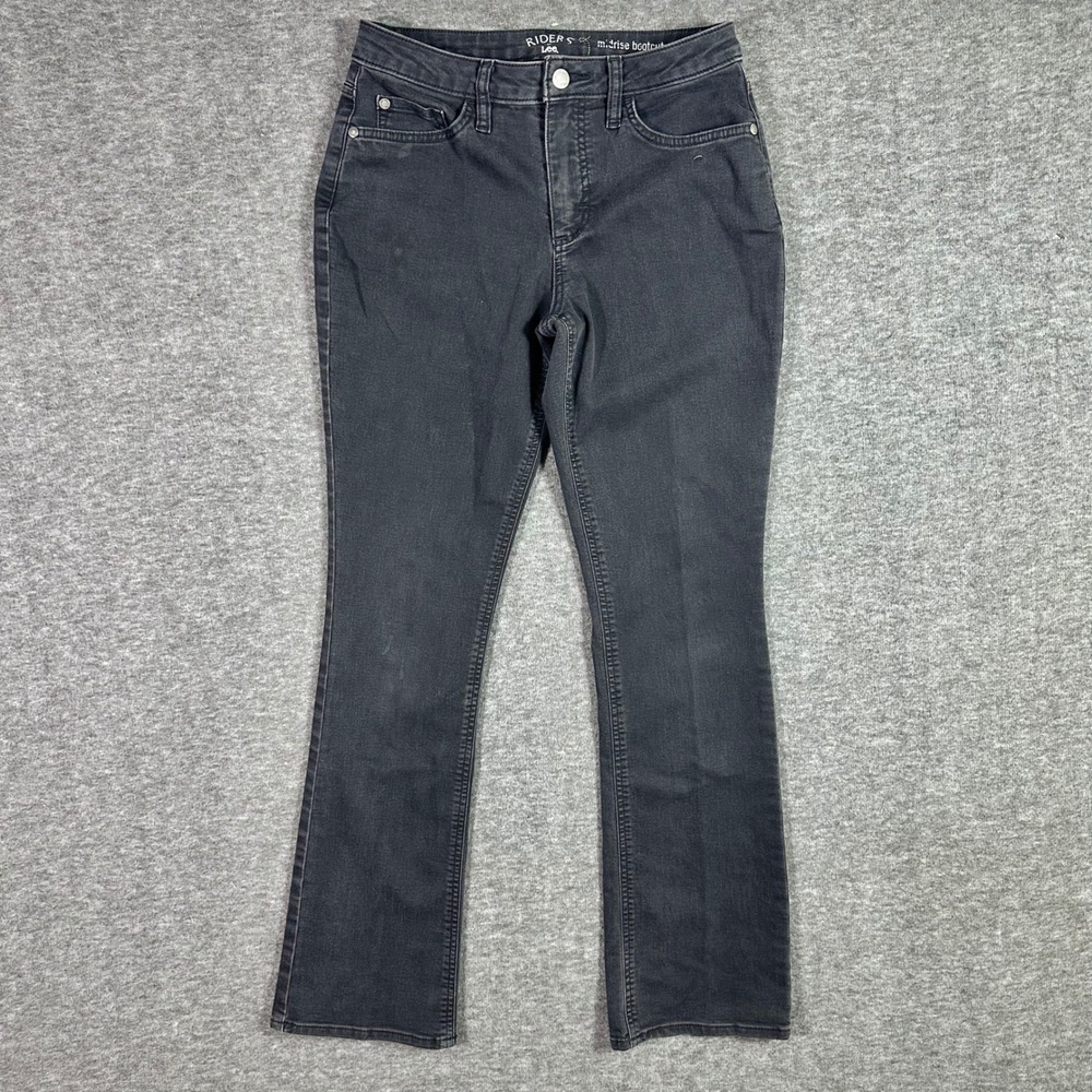 Riders By Lee Jeans Women's 6m (28x30) Black Midrise Bootcut Denim‎ Dark Wash